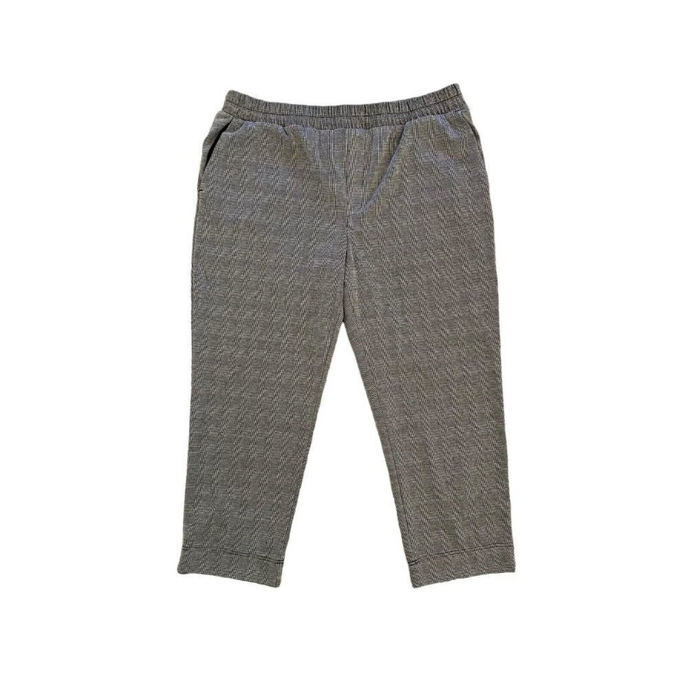 Target A New Day Womens Black & White Plaid Pull On Elastic Waist Crop Pants XXL